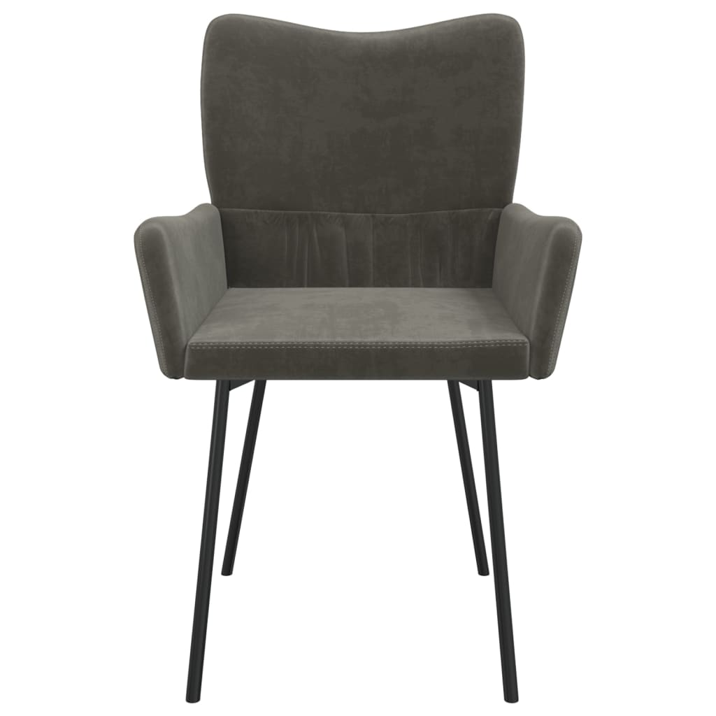Chaises à manger lot de 2 Gris foncé Velours - XIOS