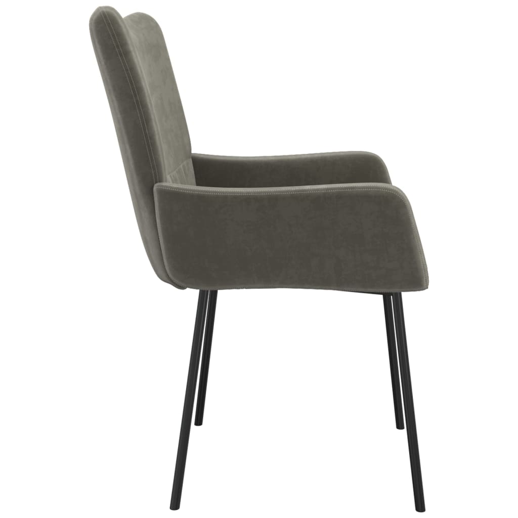 Chaises à manger lot de 2 Gris foncé Velours - XIOS