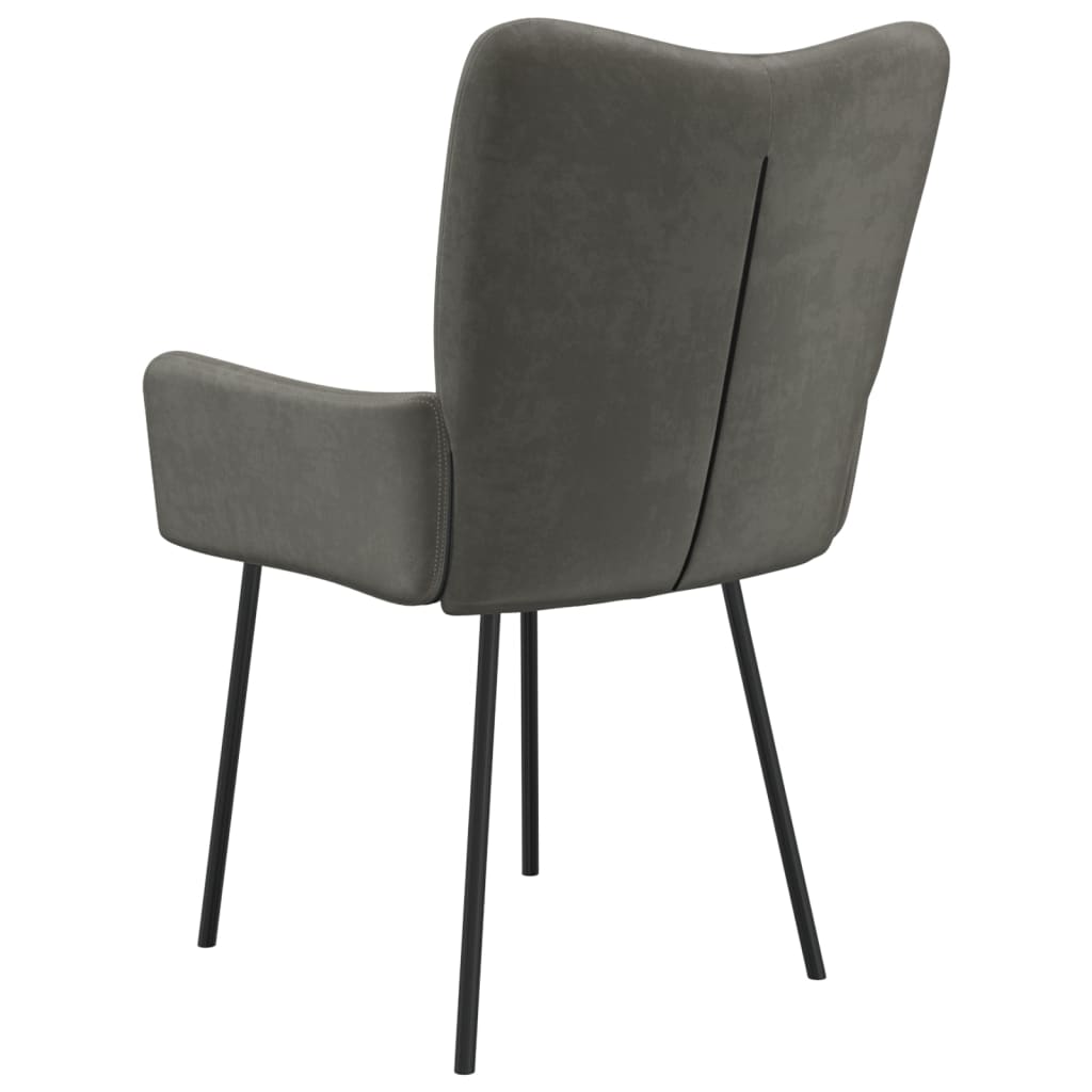Chaises à manger lot de 2 Gris foncé Velours - XIOS