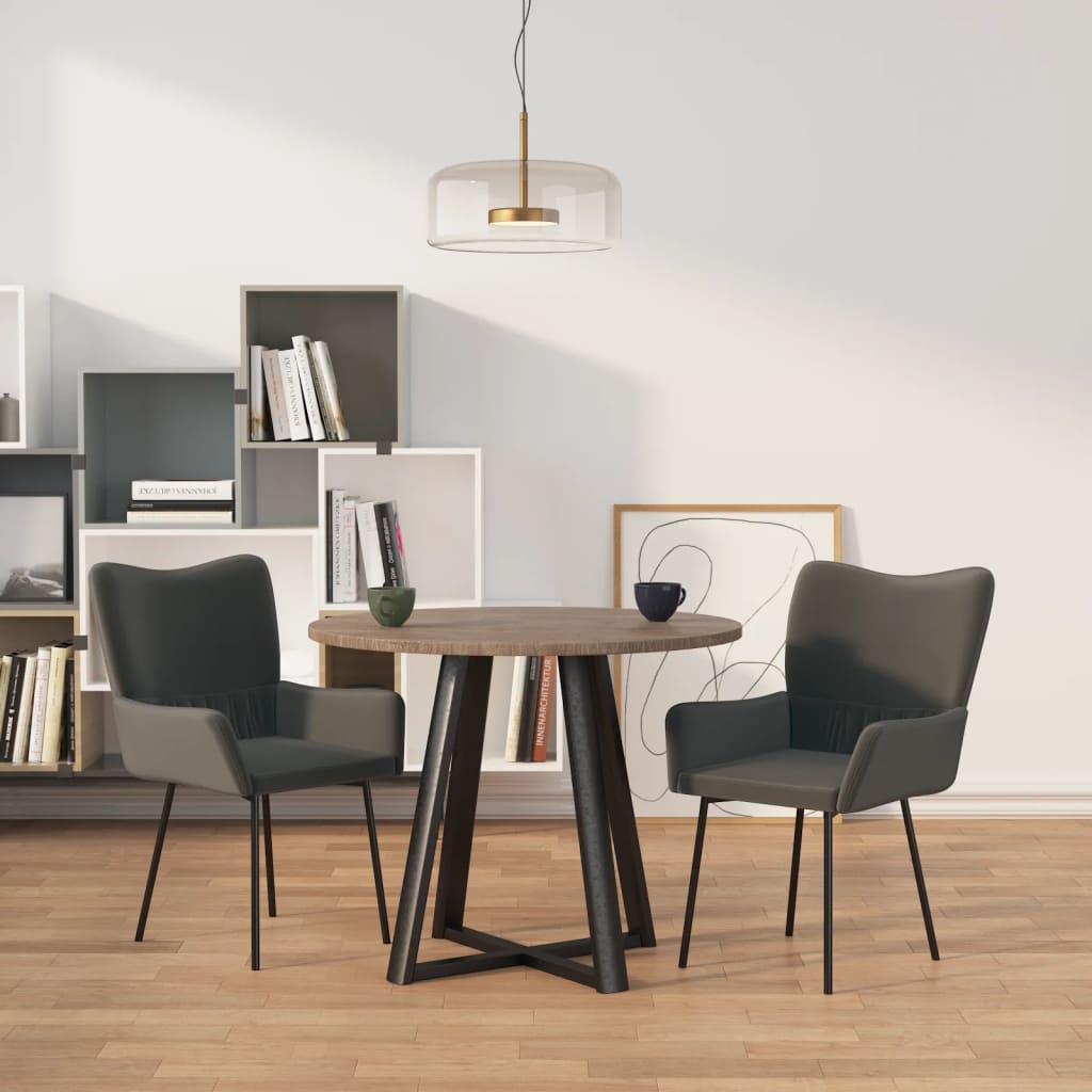 Chaises à manger lot de 2 Gris foncé Velours - XIOS