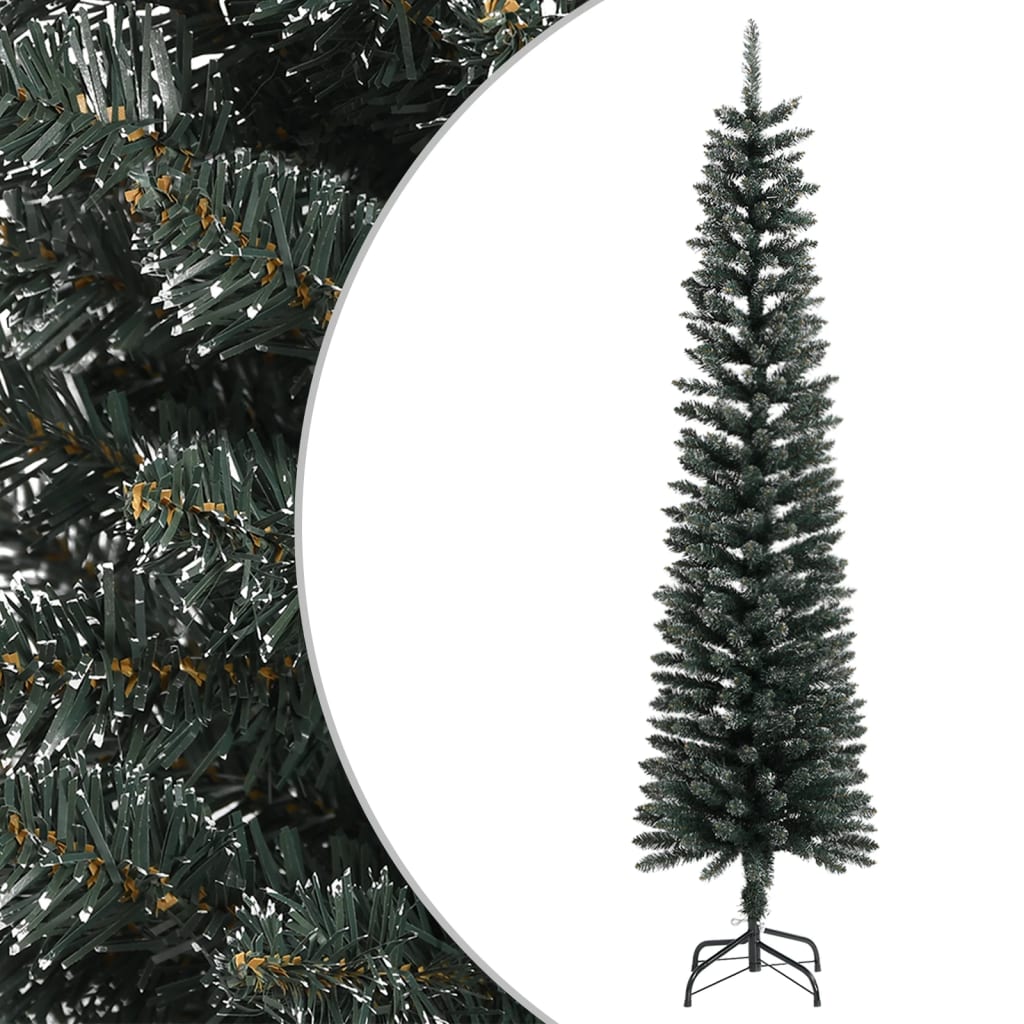 Sapin de Noël artificiel mince avec support Vert 210 cm PVC - XIOS