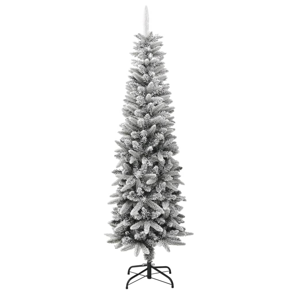 Sapin de Noël artificiel mince avec neige floquée 180 cm PVC/PE - XIOS