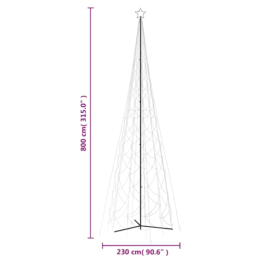 Arbre de Noël cône 3000 LED blanc chaud 230x800 cm - XIOS