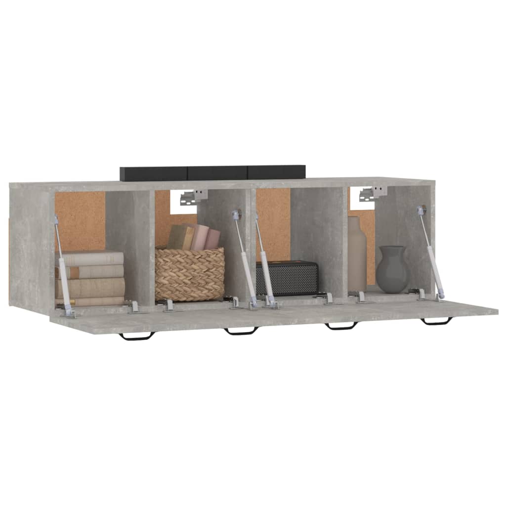 Armoires murales 2pcs Gris béton 80x35x36,5cm Bois d'ingénierie - XIOS