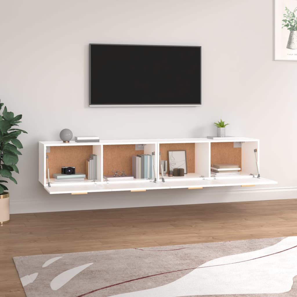 Armoires murales 2 pcs Blanc 100x36,5x35 cm Bois d'ingénierie - XIOS