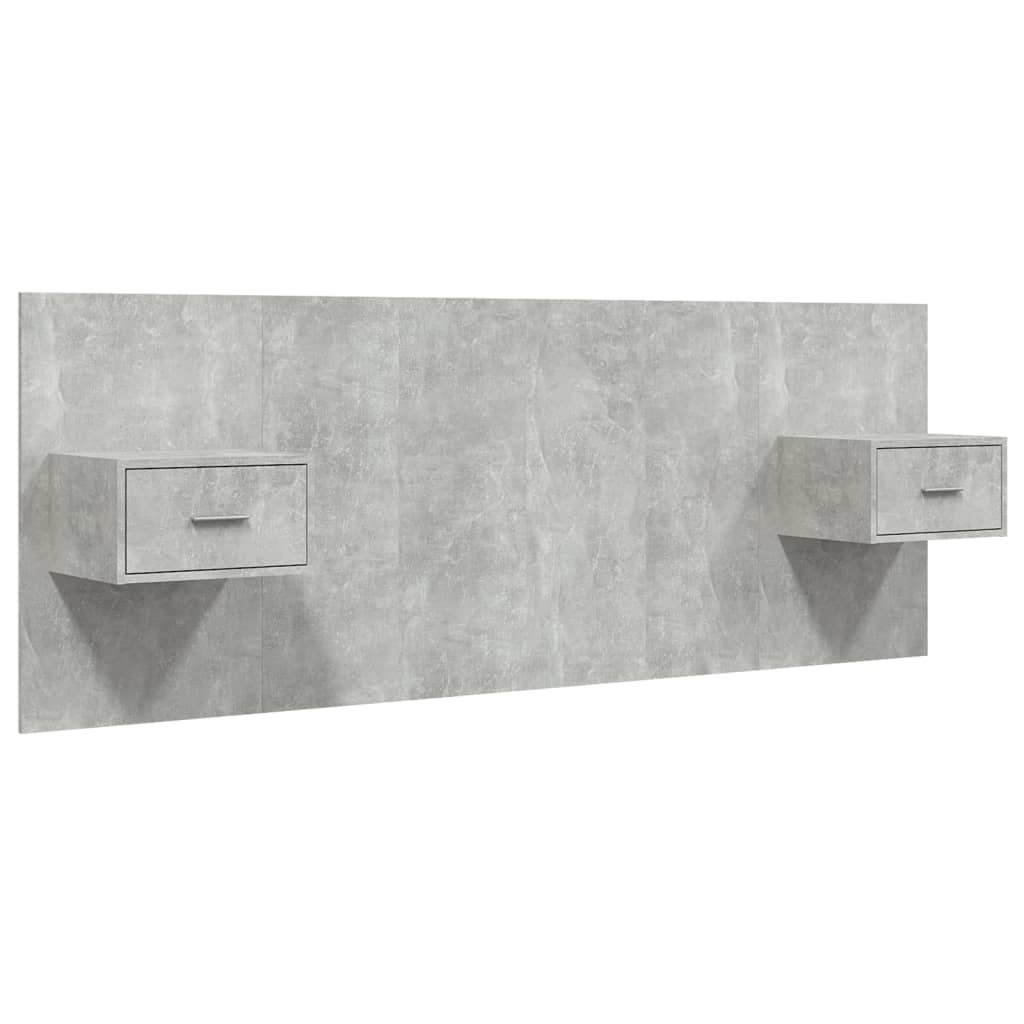 Tête de lit avec armoires Gris béton Bois d'ingénierie - XIOS