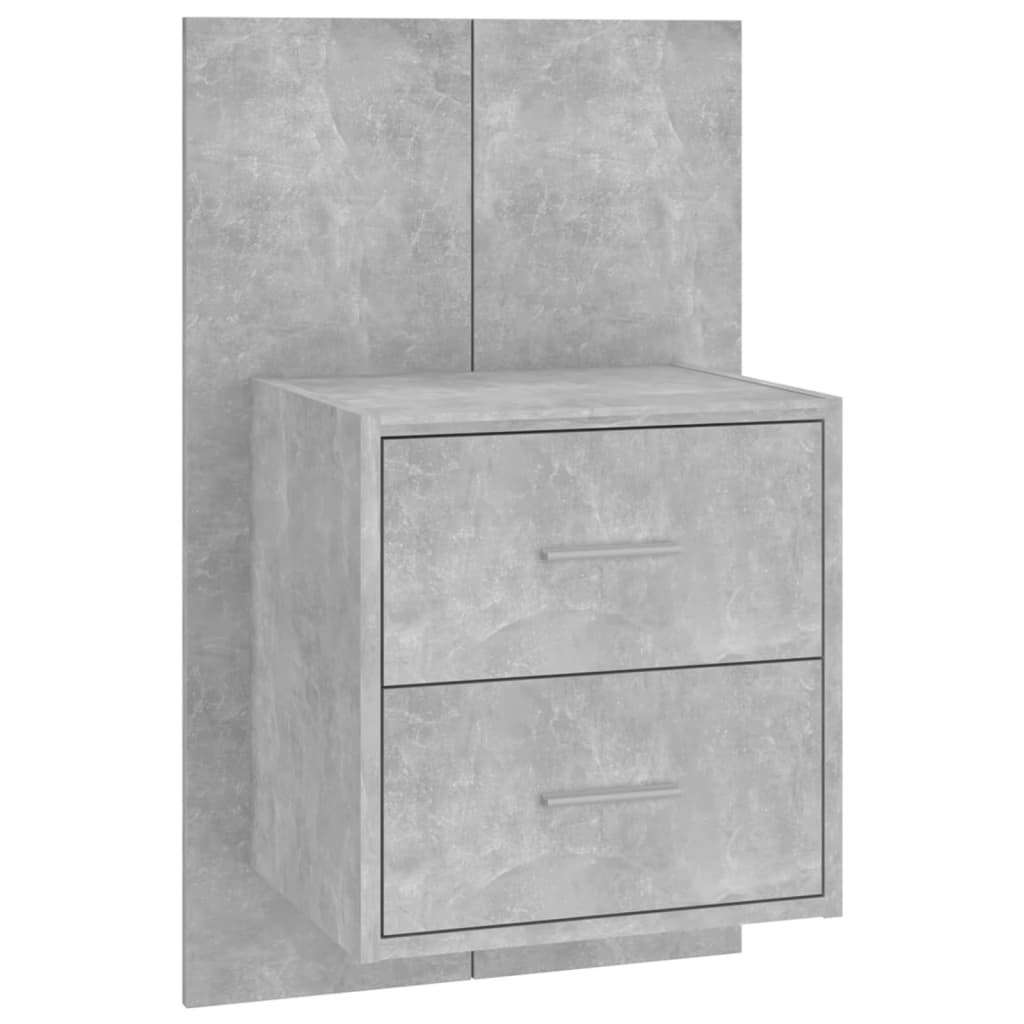Tête de lit avec armoires Gris béton Bois d'ingénierie - XIOS