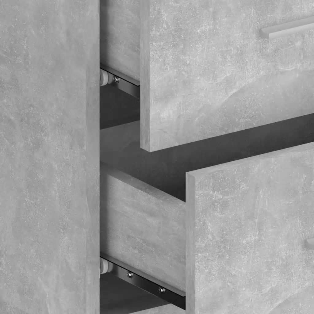 Tête de lit avec armoires Gris béton Bois d'ingénierie - XIOS