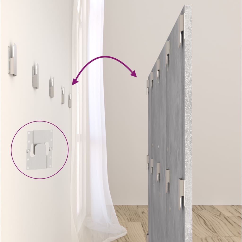 Tête de lit avec armoires Gris béton Bois d'ingénierie - XIOS