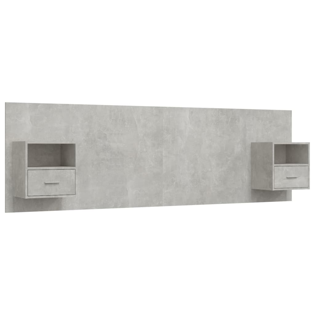 Tête de lit avec armoires Gris béton Bois d'ingénierie - XIOS