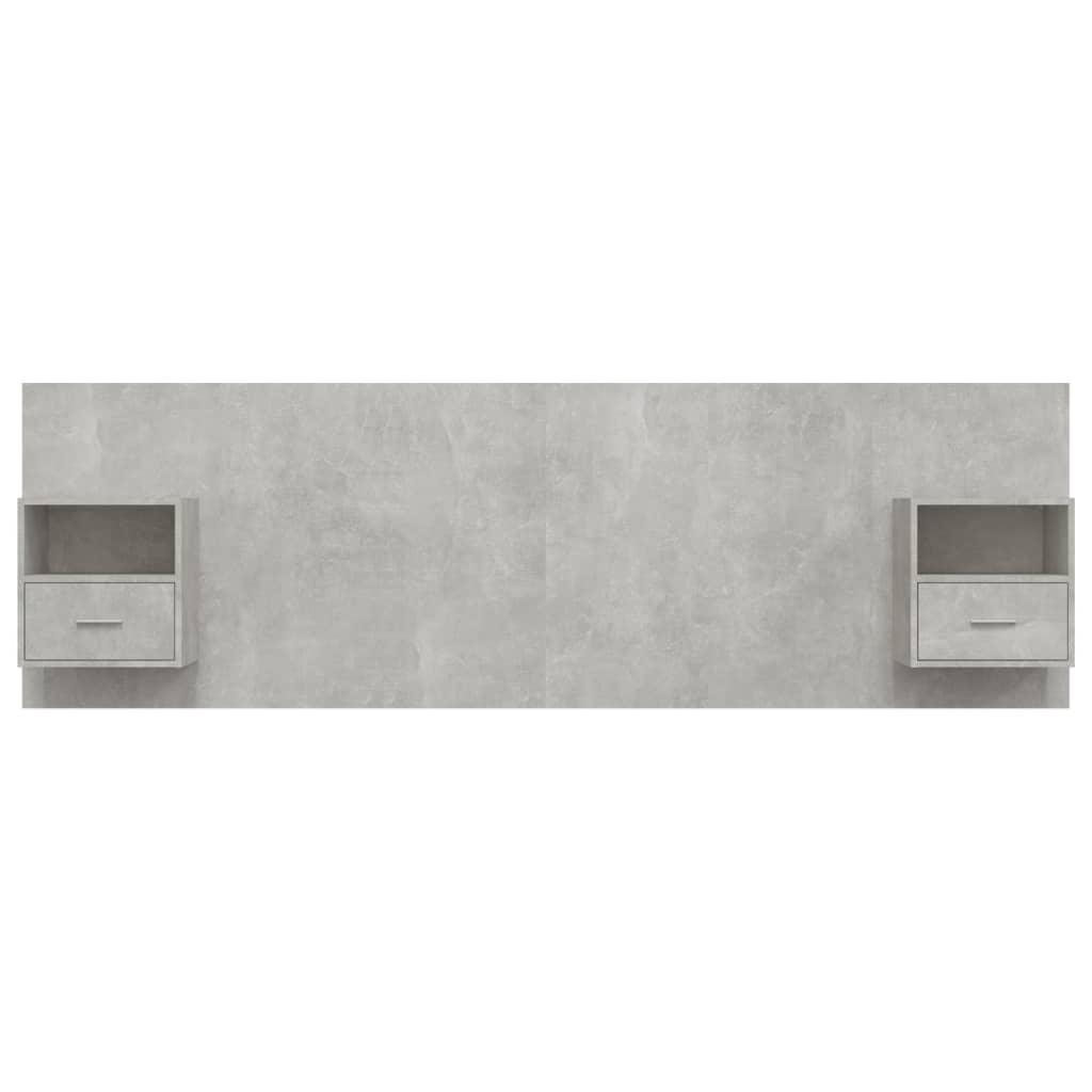 Tête de lit avec armoires Gris béton Bois d'ingénierie - XIOS