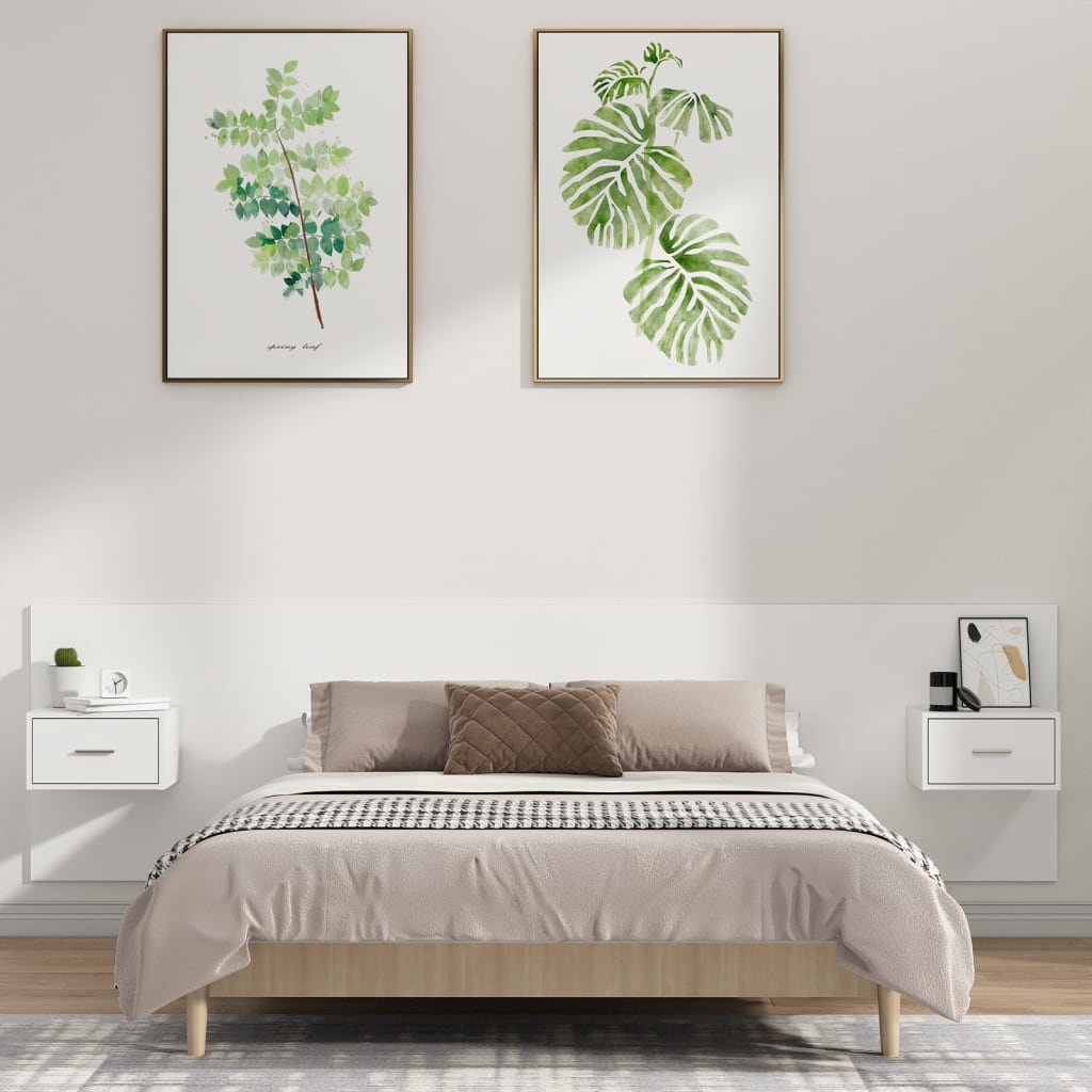 Tête de lit avec armoires Blanc Bois d’ingénierie - XIOS
