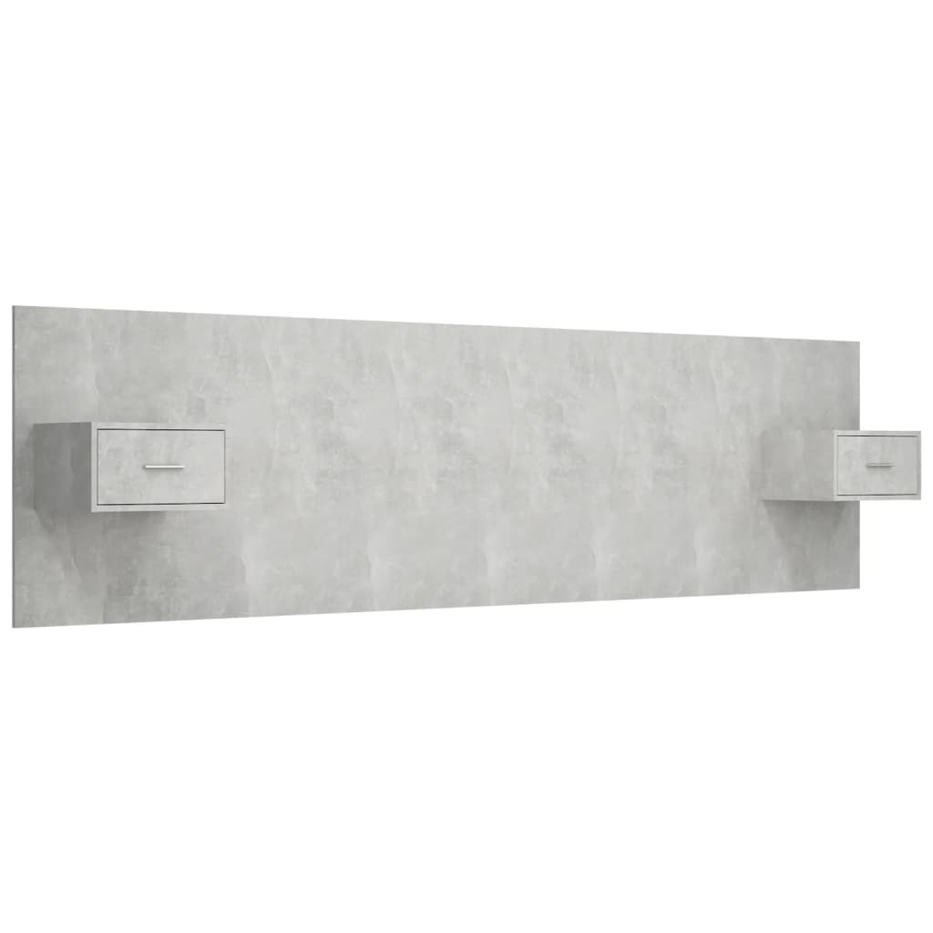 Tête de lit avec armoires Gris béton Bois d'ingénierie - XIOS