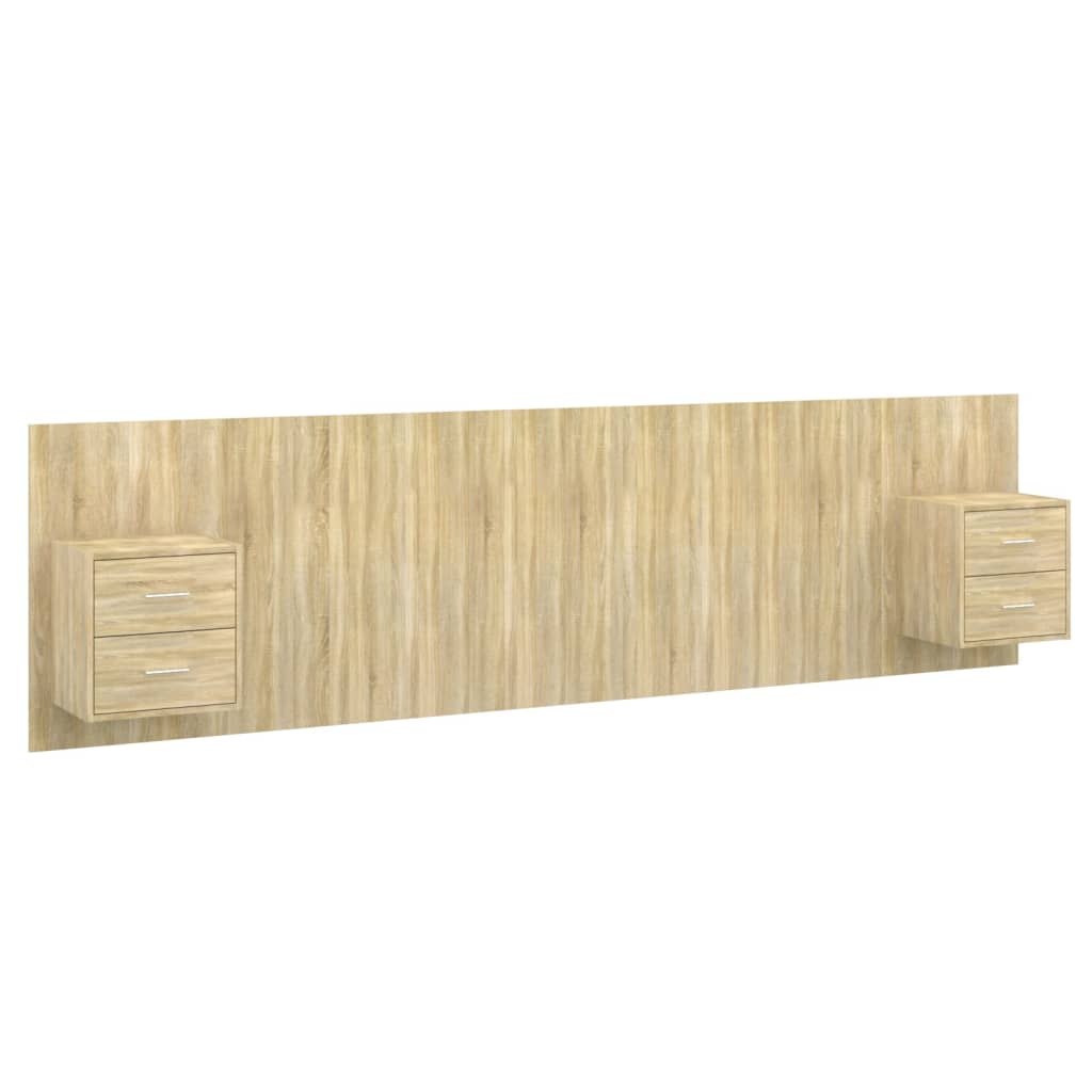 Tête de lit avec armoires Chêne sonoma Bois d'ingénierie - XIOS