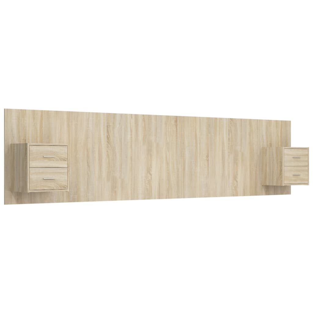Tête de lit avec armoires Chêne sonoma Bois d'ingénierie - XIOS