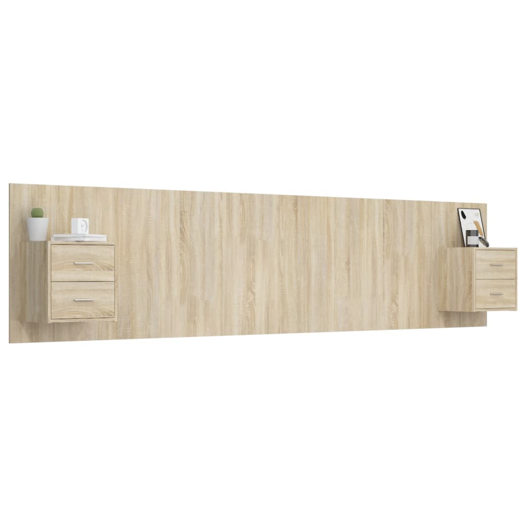 Tête de lit avec armoires Chêne sonoma Bois d'ingénierie - XIOS