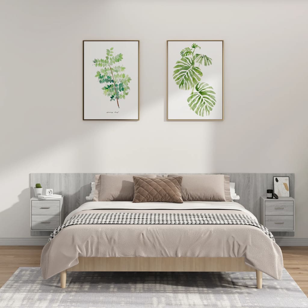 Tête de lit avec armoires sonoma gris Bois d'ingénierie - XIOS