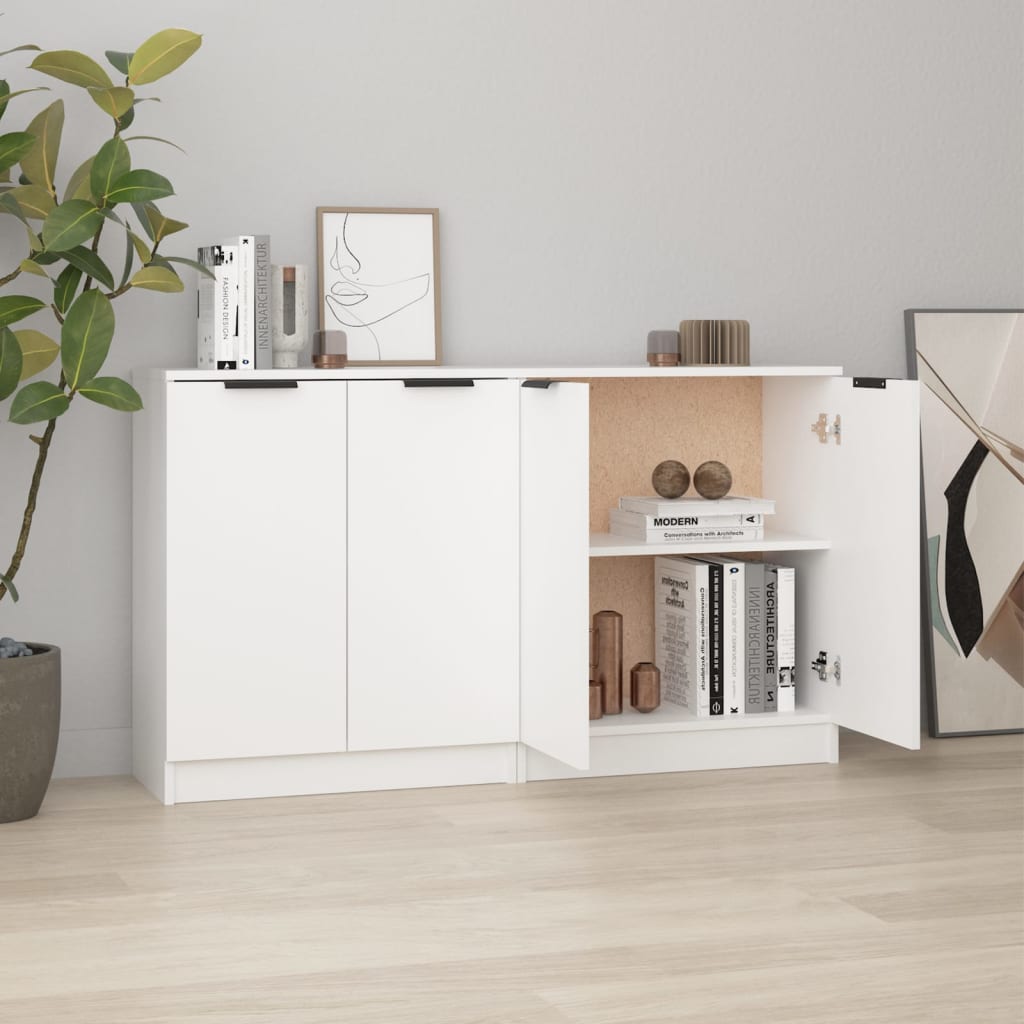 Buffets 2 pcs blanc 60x30x70 cm Bois d'ingénierie - XIOS