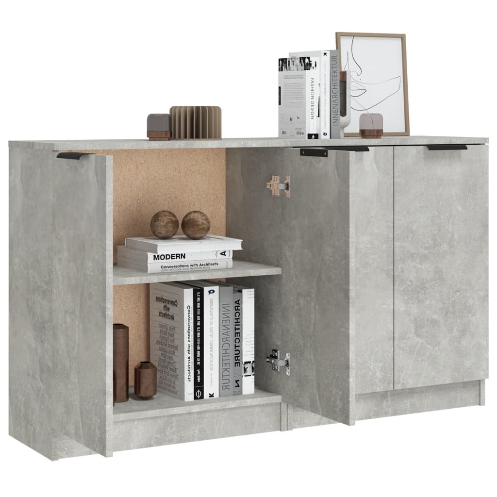 Buffets 2 pcs Gris béton 60x30x70 cm Bois d'ingénierie - XIOS