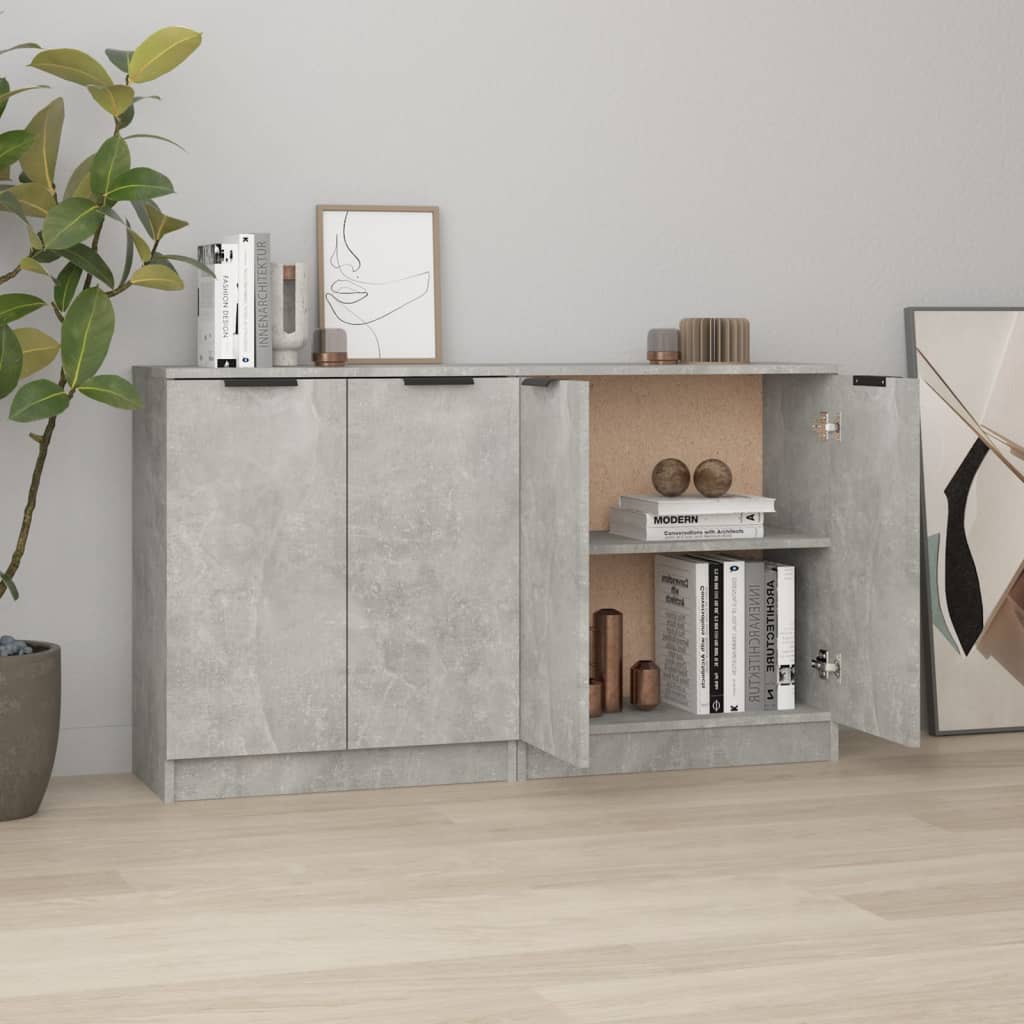 Buffets 2 pcs Gris béton 60x30x70 cm Bois d'ingénierie - XIOS