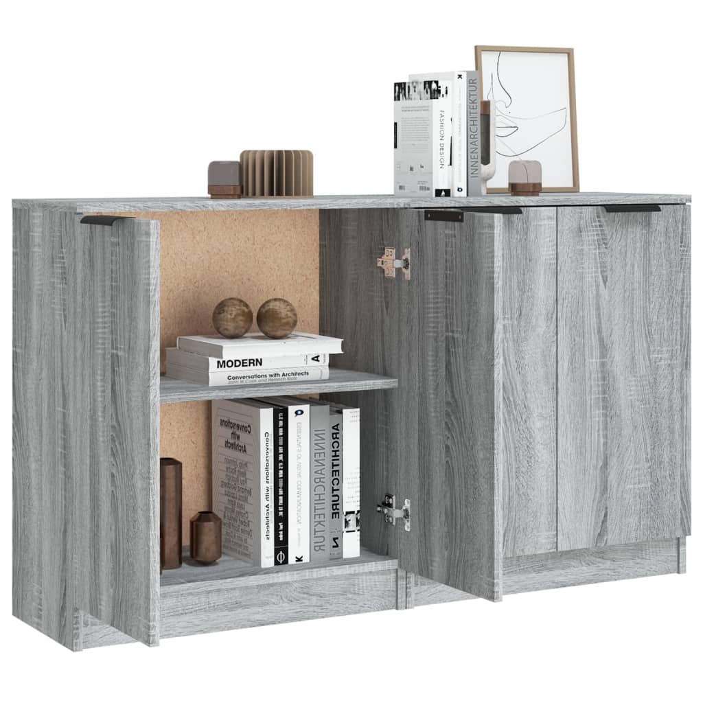 Buffets 2 pcs Sonoma gris 60x30x70 cm Bois d'ingénierie - XIOS