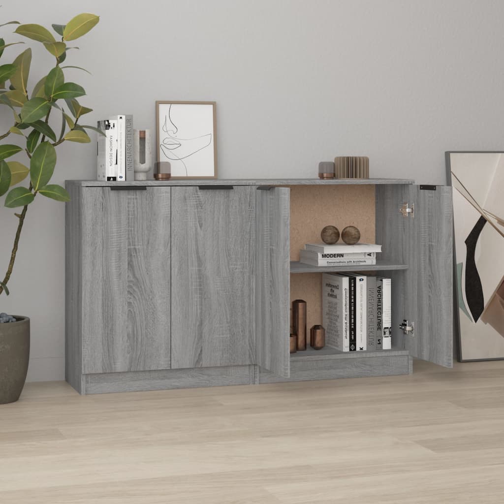 Buffets 2 pcs Sonoma gris 60x30x70 cm Bois d'ingénierie - XIOS