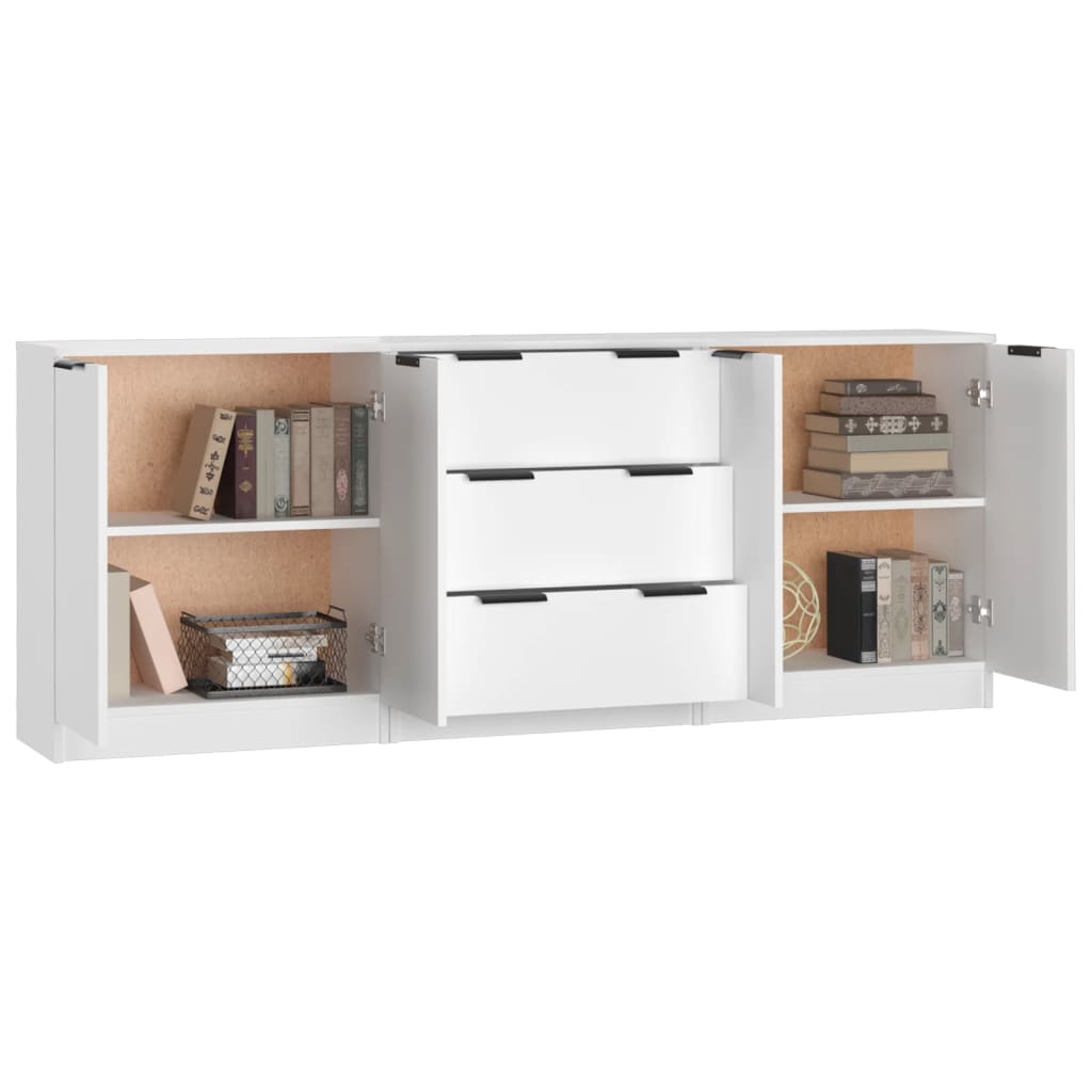Buffets 3 pcs Blanc Bois d'ingénierie - XIOS