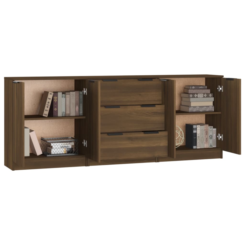 Buffets 3 pcs Chêne marron Bois d'ingénierie - XIOS