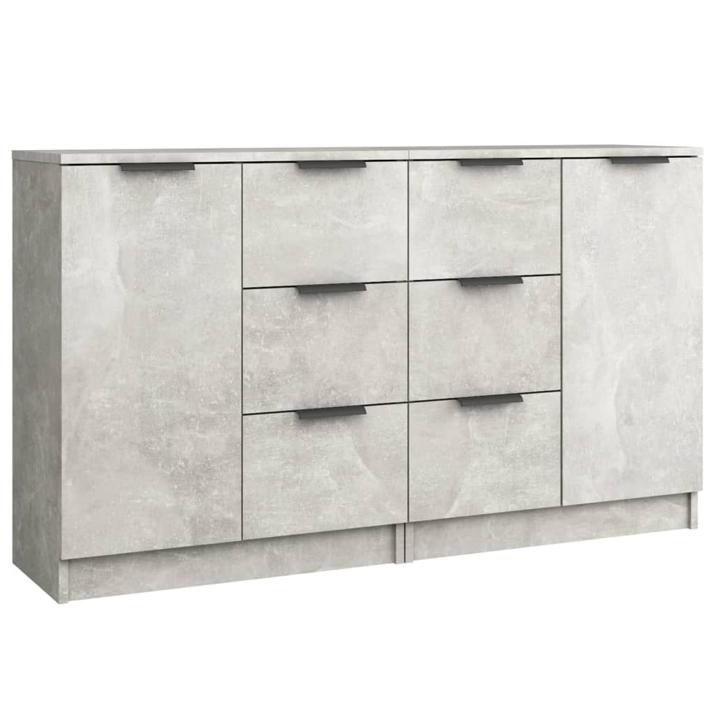 Buffets 2 pcs Gris béton 60x30x70 cm Bois d'ingénierie - XIOS