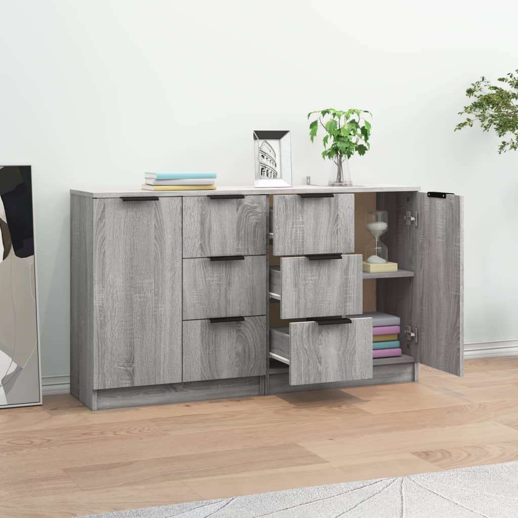 Buffets 2 pcs Sonoma gris 60x30x70 cm Bois d'ingénierie - XIOS