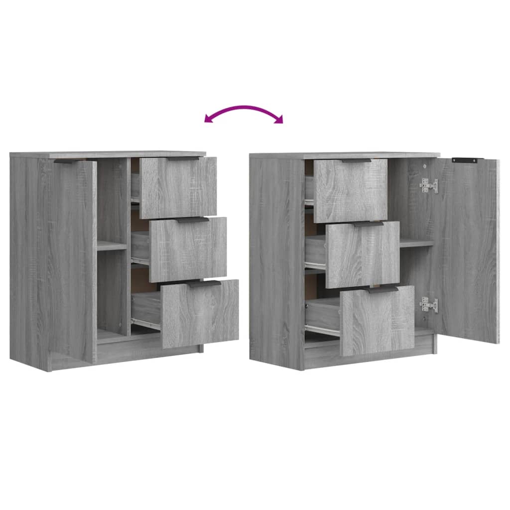 Buffets 2 pcs Sonoma gris 60x30x70 cm Bois d'ingénierie - XIOS