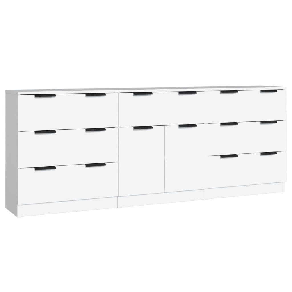 Buffets 3 pcs Blanc Bois d'ingénierie - XIOS