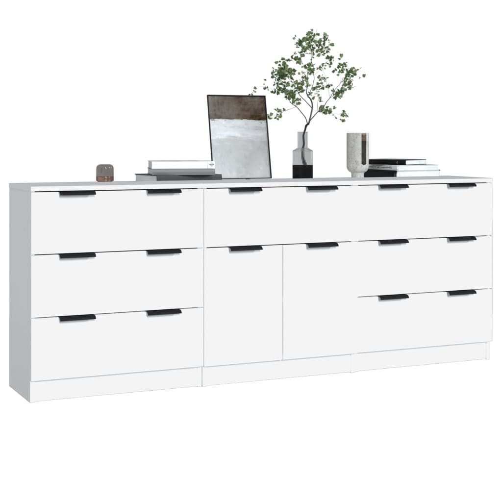 Buffets 3 pcs Blanc Bois d'ingénierie - XIOS