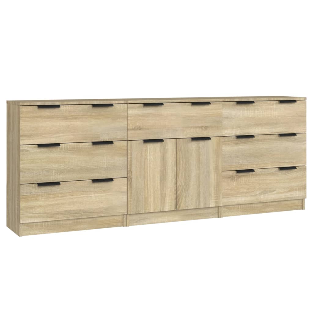 Buffets 3 pcs Chêne sonoma Bois d'ingénierie - XIOS