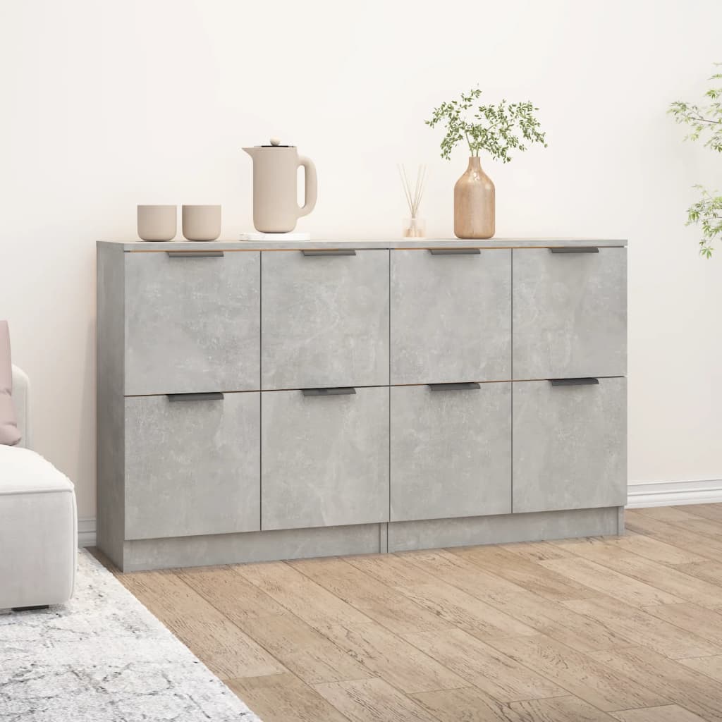 Buffets 2 pcs Gris béton 60x30x70 cm Bois d'ingénierie Buffets & bahuts vidaXL