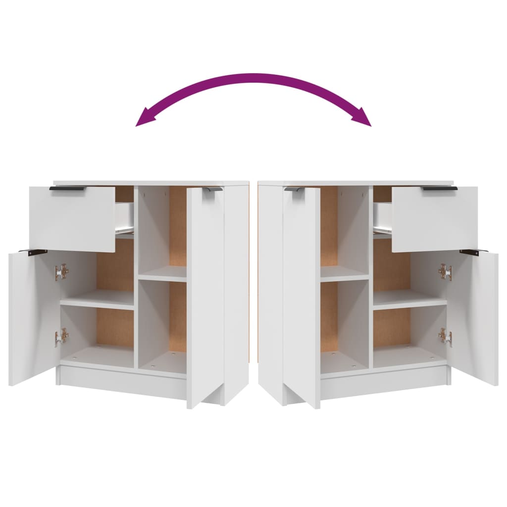 Buffets 2 pcs blanc 60x30x70 cm Bois d'ingénierie - XIOS