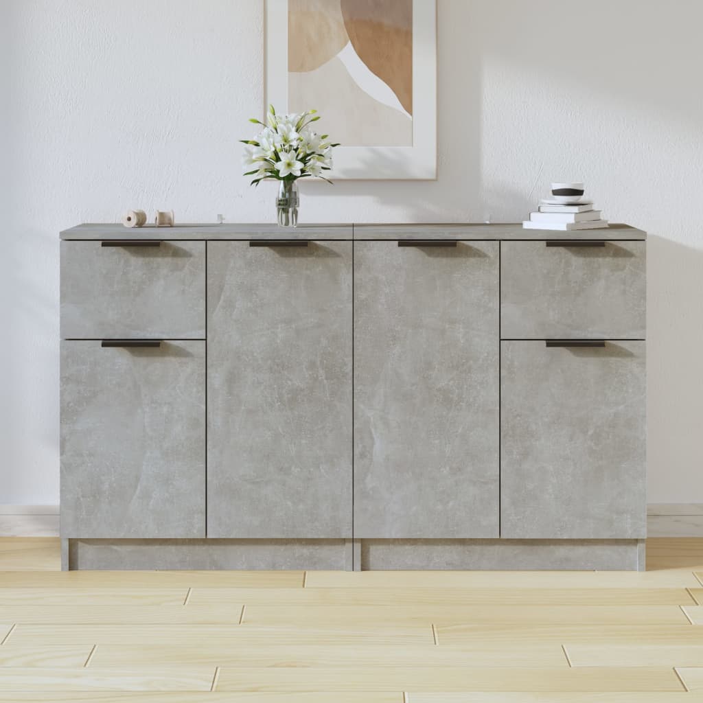 Buffets 2 pcs Gris béton 60x30x70 cm Bois d'ingénierie - XIOS