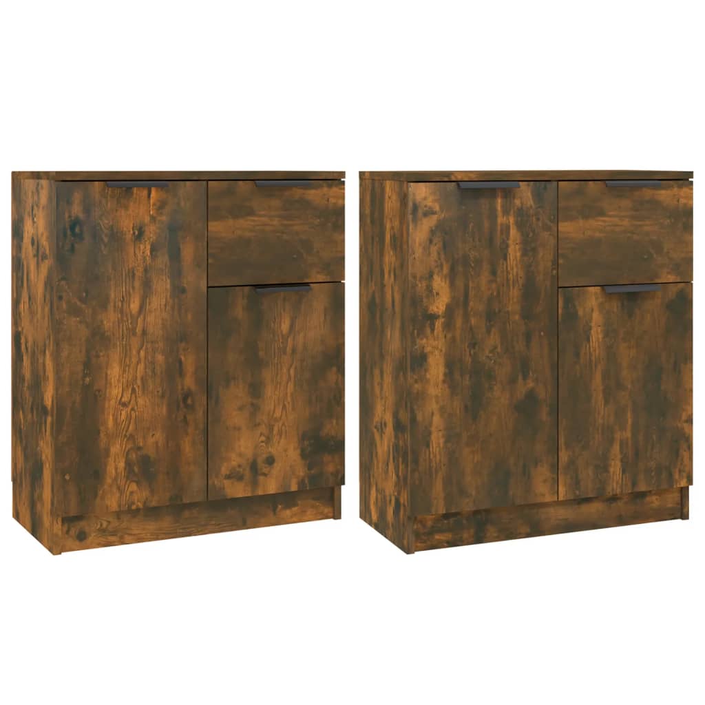 Buffets 2 pcs Chêne fumé 60x30x70 cm Bois d'ingénierie - XIOS