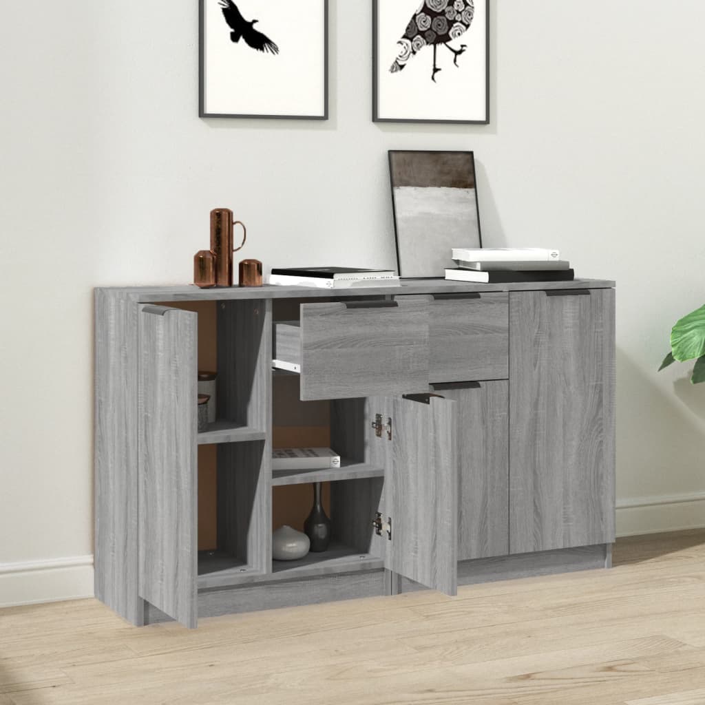 Buffets 2 pcs Sonoma gris 60x30x70 cm Bois d'ingénierie - XIOS