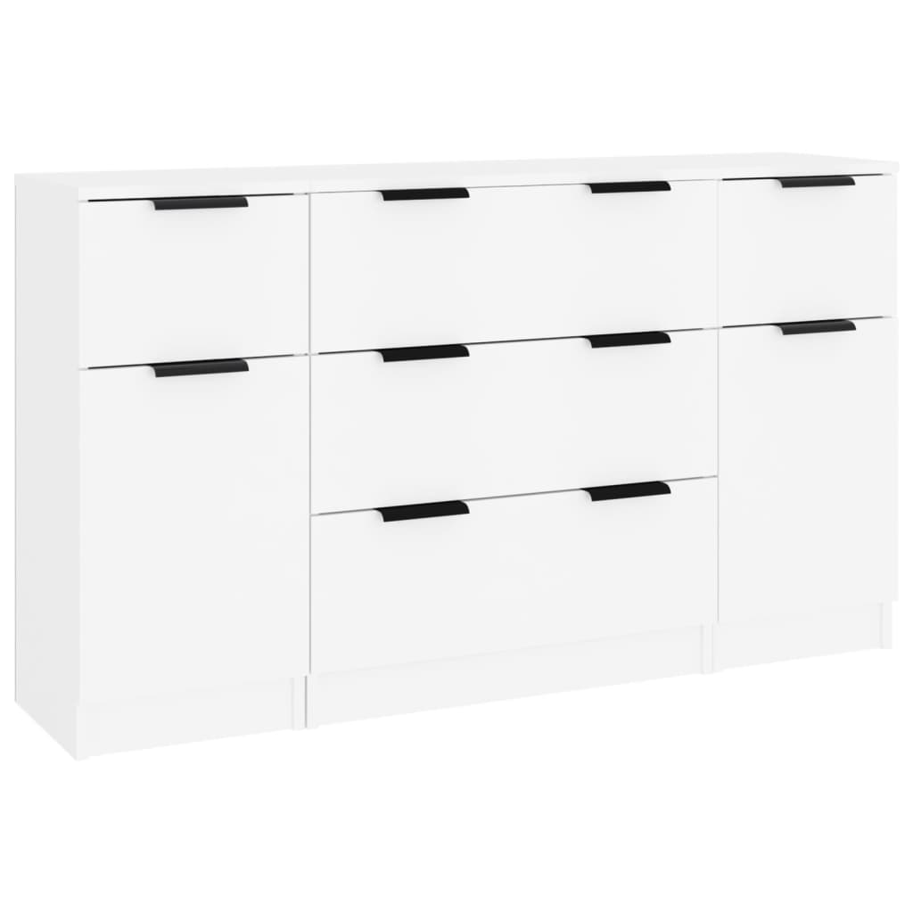Buffets 3 pcs Blanc Bois d'ingénierie - XIOS