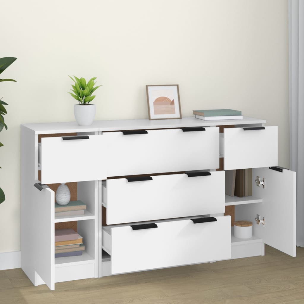 Buffets 3 pcs Blanc Bois d'ingénierie - XIOS