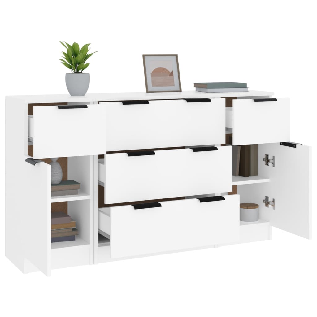 Buffets 3 pcs Blanc Bois d'ingénierie - XIOS