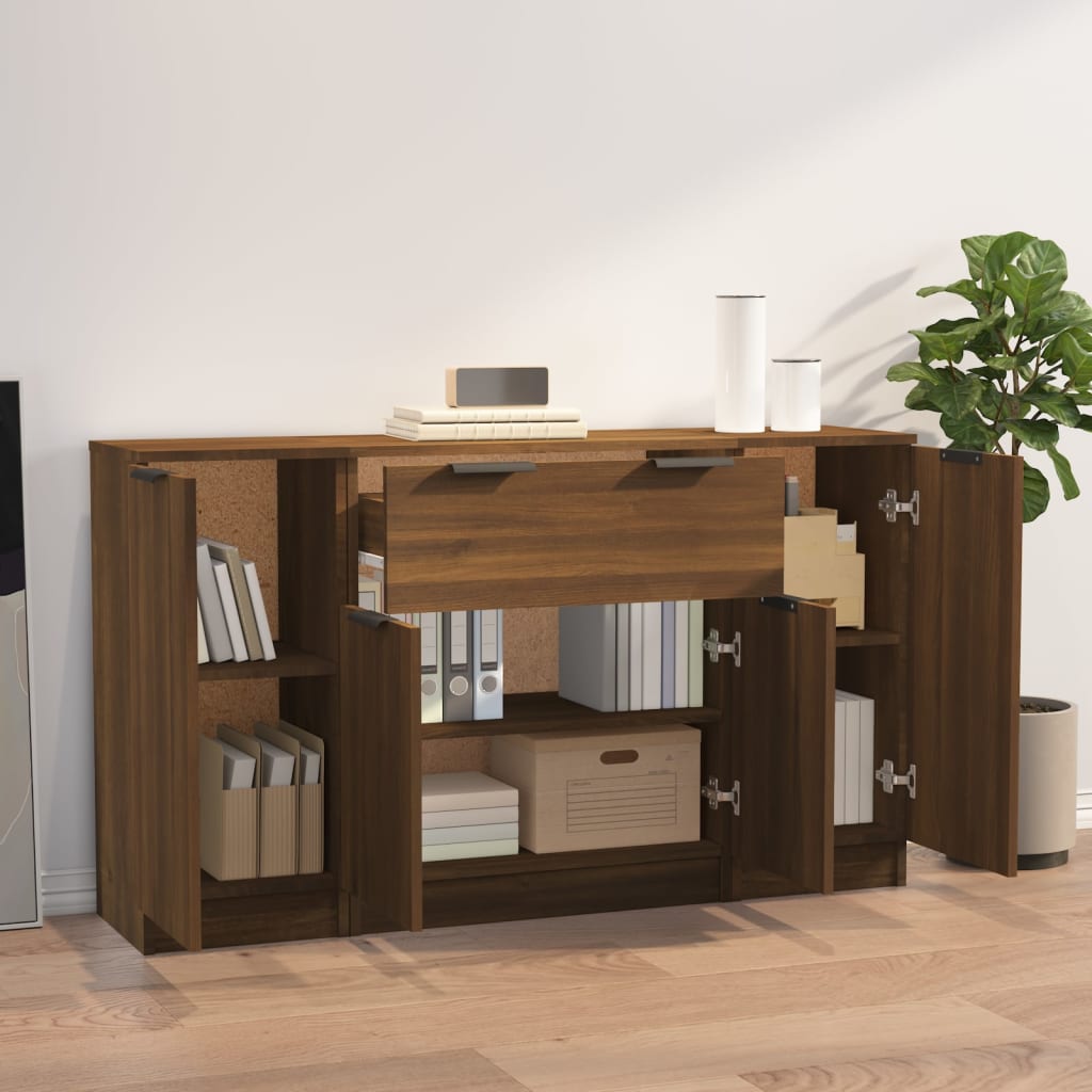 Buffets 3 pcs Chêne marron Bois d'ingénierie - XIOS