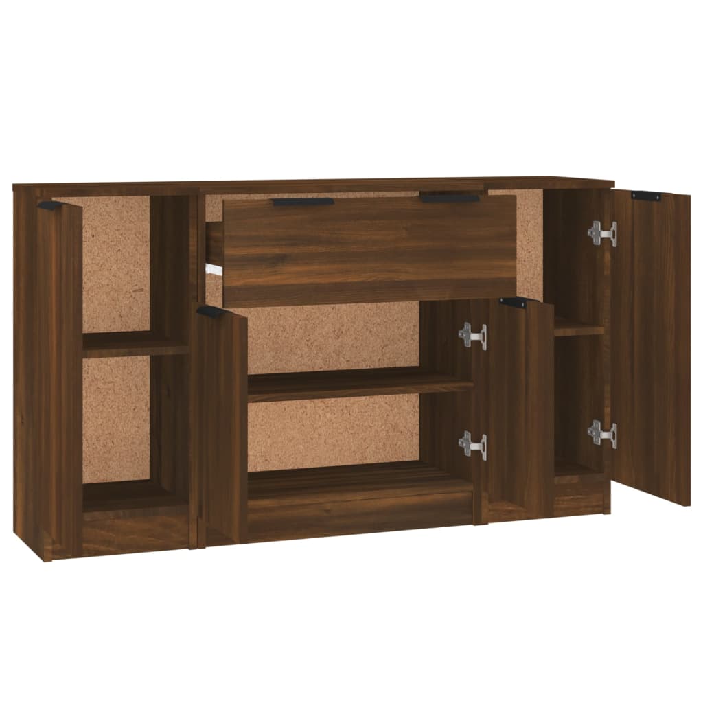 Buffets 3 pcs Chêne marron Bois d'ingénierie - XIOS