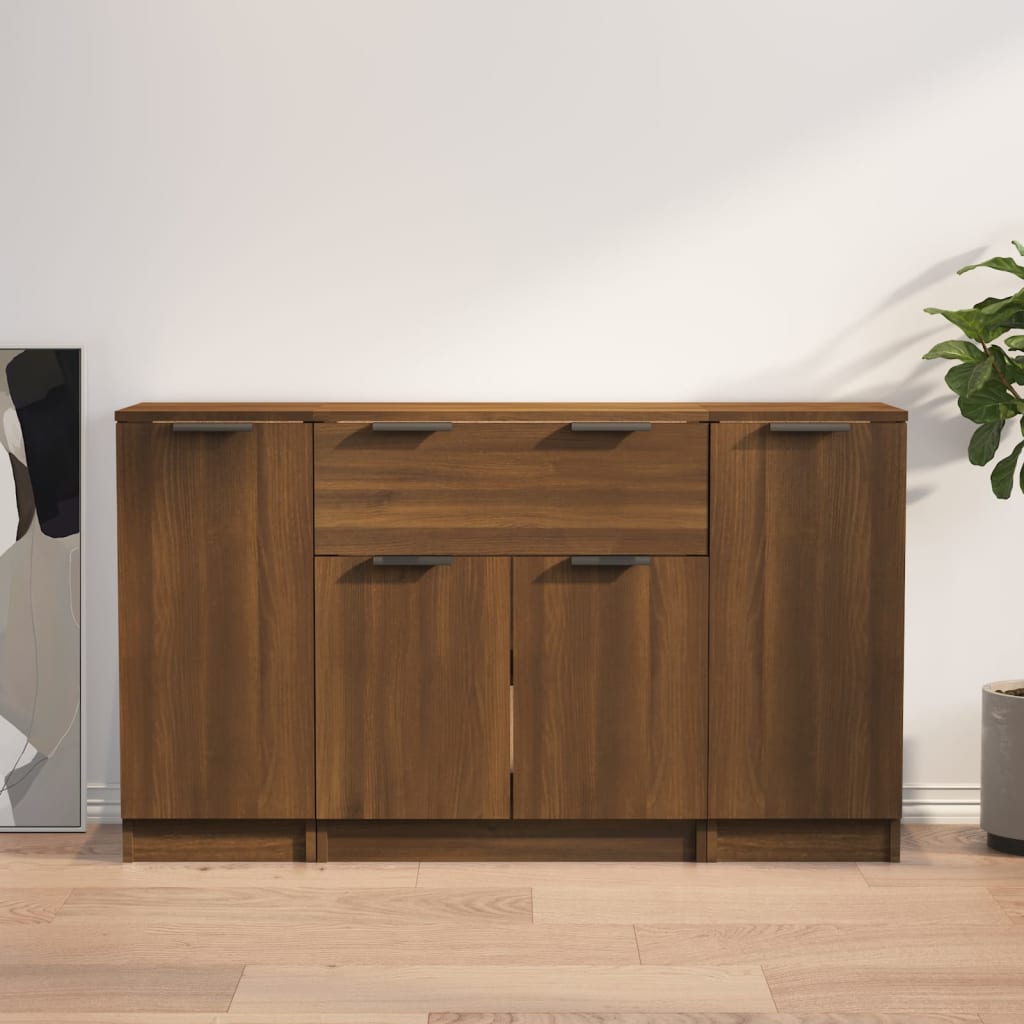 Buffets 3 pcs Chêne marron Bois d'ingénierie - XIOS
