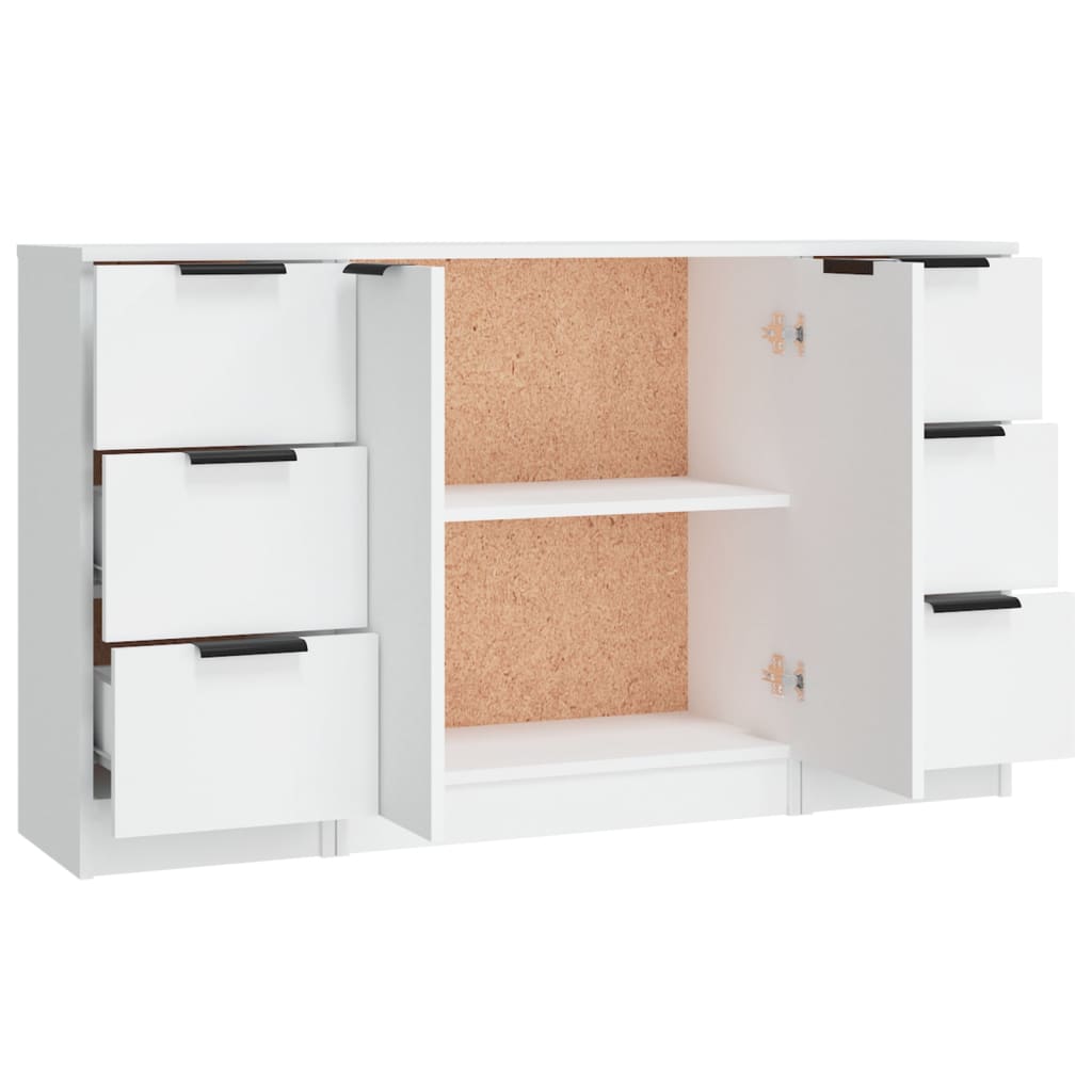 Buffets 3 pcs Blanc Bois d'ingénierie - XIOS