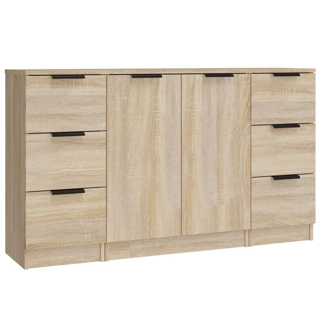 Buffets 3 pcs Chêne sonoma Bois d'ingénierie - XIOS
