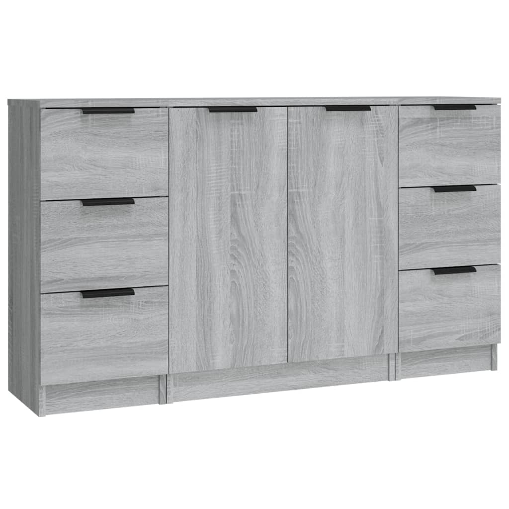 Buffets 3 pcs Sonoma gris Bois d'ingénierie - XIOS