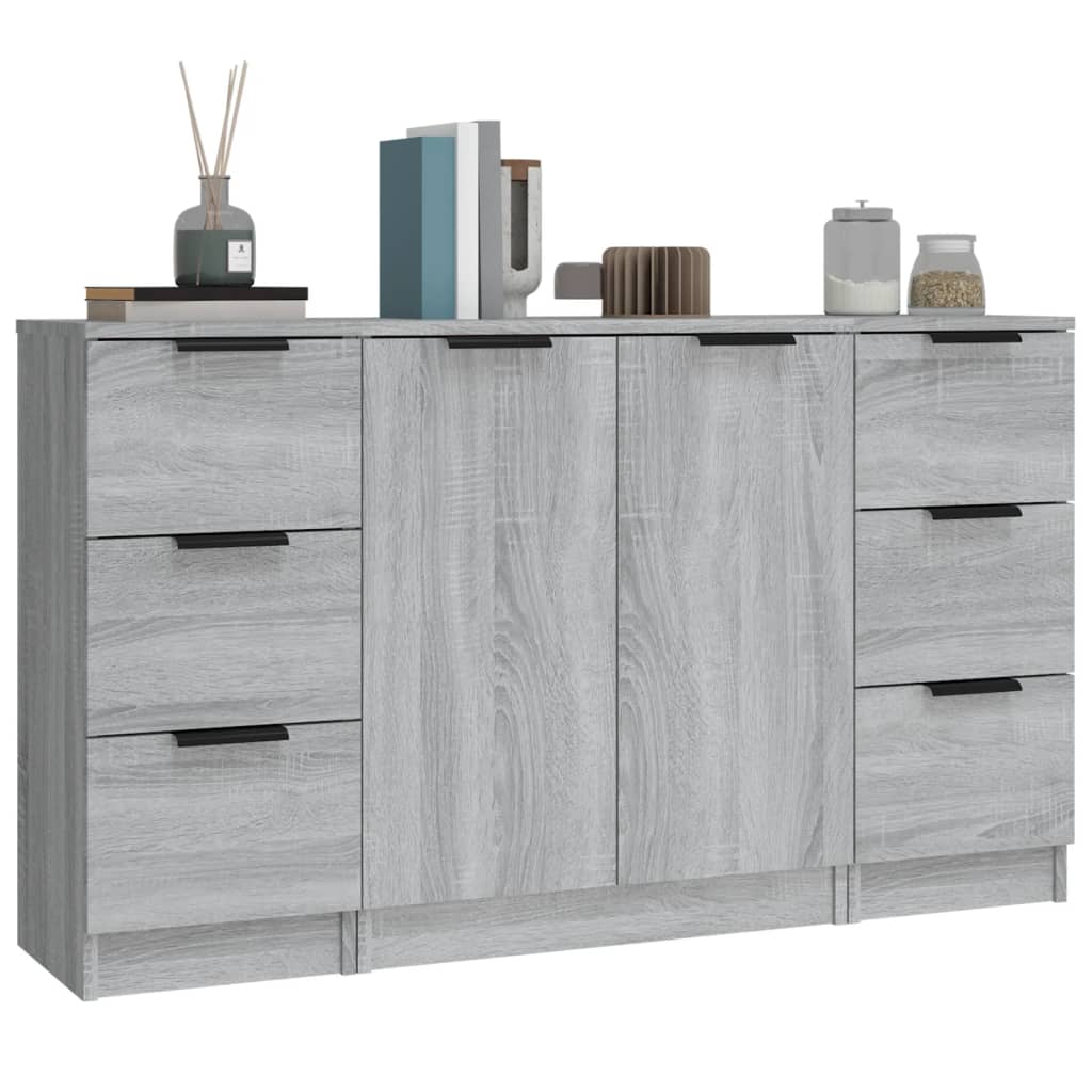Buffets 3 pcs Sonoma gris Bois d'ingénierie - XIOS