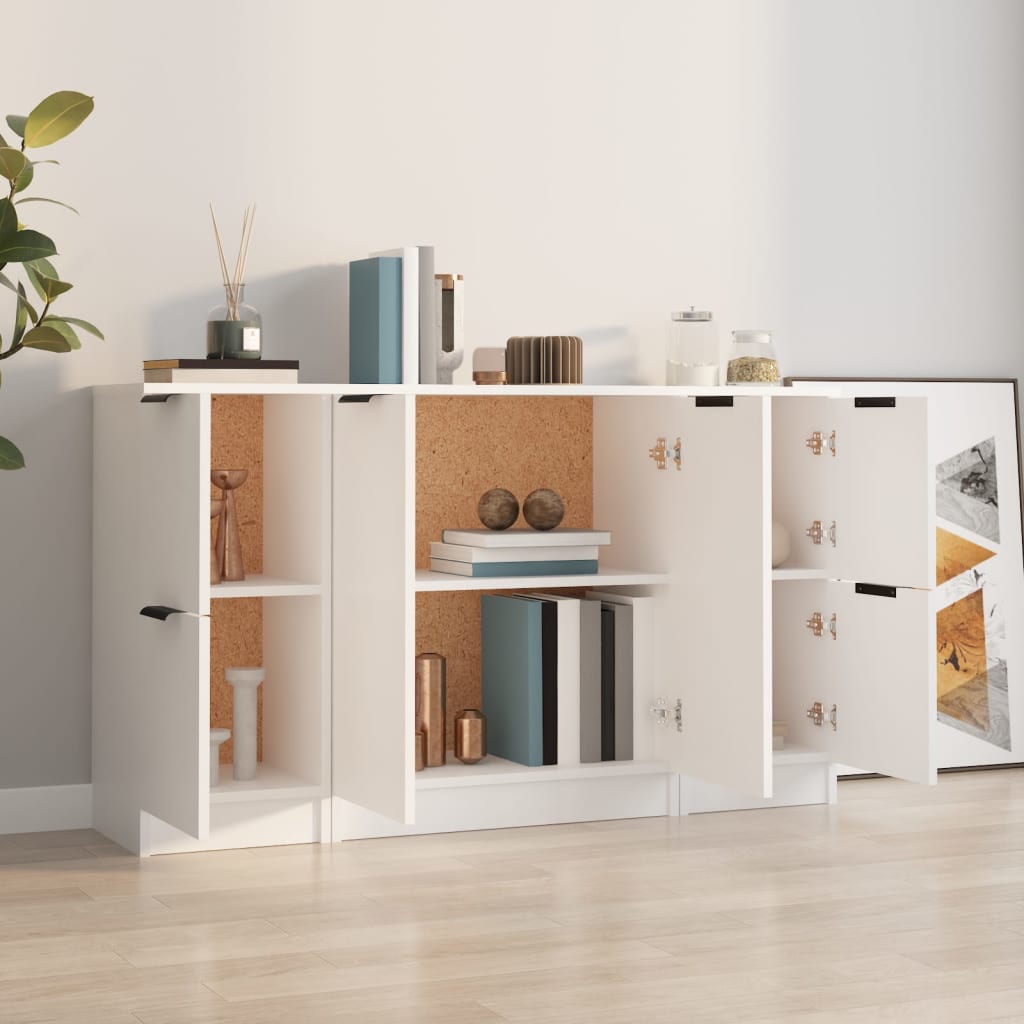 Buffets 3 pcs Blanc Bois d'ingénierie - XIOS